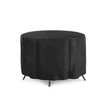 Vandeniui atsparus apvalaus stalo uždangalas terasai ir sodui 163x84cm/64.1x33in black