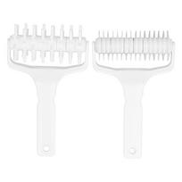 2pcs Plastic Pizza Dough Roller Docker White Lattice Roller Cutter Pizza Crust Roller Docker Time-Saver Baking Tools Long Handle