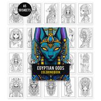 Egyptian Deities Coloring Book: 50 Pages of Ancient Mythology Art for Adult Stress Relief (A5 Size)