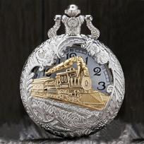 Pocket Watch, Silver Pocket Watch, Big Silver Pocket Watch, Jiejin Pocket Watch, Train Pocket Watch sidabras