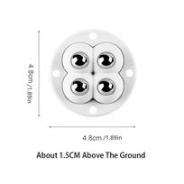4PCS Rotating Wheel Skate Cabinet Roller Wheel Swivel Caster Furniture Caster Universal Pulley Universal Wheel Caster Wheel White nylon