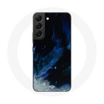 Coque pour Samsung Galaxy S21 FE Nuages de fumée multicolore de bleu gris et noir sur fond noir pilka