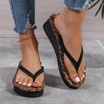 Fashion Fashion Summer Rubber Sandals Flip Flops Women Leopard Slippers 2024 New Ladies Shoes Indoor Outdoor Platform Beach Flat Slides 35 leopardas