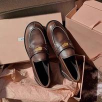 Hong Kong leather retro loafers women's spring and autumn platform design sense small gold coins British style small leather shoes women's single shoe 34