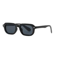 Fashionable and Minimalist Square Frame Sunglasses European and American Street Photography Sun Protection Versatile Glasses juoda pilka spalva