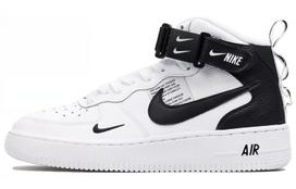 Nike Air Force 1 Mid top Kids' Skateboarding Shoes Black White Unisex AV3803-100 39