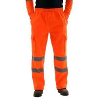 Darbinės kelnės Elastingas juosmuo Atsparus plyšimui audinys Didelio matomumo Dvisluoksnės atspindinčios juostelės Saugos kelnės Sunkiai naudojami darbo drabužiai M oranžinė