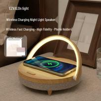 JIGUANG Smart LED Desk Lamp with Wireless Charger and Bluetooth Speaker CN plug (adapter included)