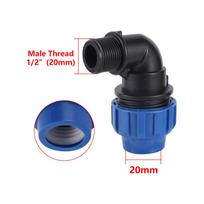 20/25/32mm PE Pipe Fitting 1/2  3/4  1  Male Thread Elbow Tee Connector Garden Greenhouse Agriculture Irrigation Water Connector
