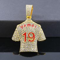 Saipai New Product Full Diamond Drip Oil Yamai No.19 Jersey Alloy Pendant Men's Personalized Trendy Cuban Chain