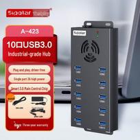Xipulai Industrial 10-Port USB 3.0 Hub with Fan