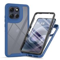 Soft TPU Frame Clear Case for Motorola G86 G56 G15 G05 G35 G55 G54 G84 G24 G14 G04S G53 G23 G13 Built in Screen Protector Cover Motorola Moto G55 mėlyna