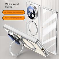 For Honor Magic V5 Case Luxury Plating Magsafe Ring Stand Magnetic Protective Back Cover case For Magic V5 V 5 Full Cover Shell HONOR Magic V5 sidabras
