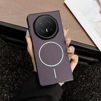 For Huawei Honor Magic V6 Case Hard PU carbon fiber magnetic Wireless charging Protective Back Cover For Magic V6 V5 V3 Shell HONOR Magic V3 juoda