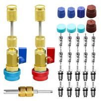 31Pcs R134A Valve Core Quick Remover Installer Tool Set, High Low Pressure AC Valve Core Removal Tool