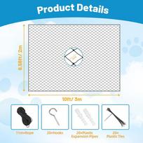 Cat Netting All-Weather Protector Fence Balcony Safety Net Cat Barrier For Indoor Animals Window Patio Apartment Outdoor Deck juoda