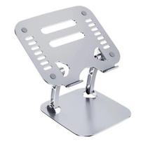 Nešiojamojo kompiuterio dėklas, skirtas MacBook Air 13.6 2022 Pro 13-16 colių aliuminio lydinio reguliuojamas pakeliamas nešiojamojo kompiuterio laikiklis, skirtas iPad 12.9 planšetiniam kompiuteriui sidabras