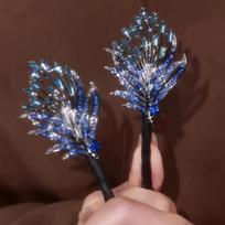Rhinestone Feather Twist Hair Clipper Bun Hair Curler Hair Rod mėlyna