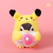 Miela pingvino lėlė raktų pakabukas mergaitėms animacinis automobilio raktų pakabukas kawaii moterų rankinės aksesuarai kūrybingas animacinis pliušinis lėlės raktų pakabukas
