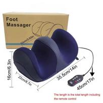 Large Electric Foot Leg Massager Deep Tissue Hot Compress Shiatsu Kneading Relax Muscle Care Foot Machine Tool Multifunctional US Plug mėlyna