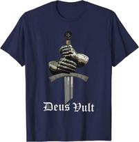 Deus Vult - Katalikų Kryžiuočių Templierių Riterių Šarvų Marškinėliai 100% Medvilnė Apvalus Kaklas Trumpomis Rankovėmis Laisvalaikio Vyriški Marškinėliai Dydis S-3XL S armijos žalia spalva