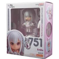 Re:Zero Emilia 751 Q Version Nendoroid Posable Anime Figure With Face Swap Toys Cute Doll Collectible Desktop Decoration Gifts