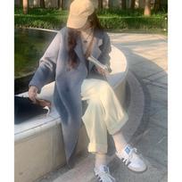 Oatmeal Woolen Coat: 2025 Autumn/Winter Korean Style Loose Mid-Length Bestseller Jacket 2XL pilka spalva