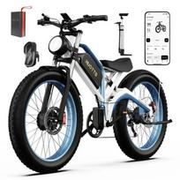 DUOTTS N26 Electric Bike 2*750W 20Ah Samsung Battery 26  55km/h 120HP Easy to Travel and Park Blue and White