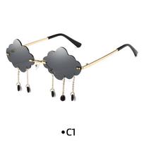 Funny Clouds Star Shaped Eyeglasses Trendy Tassel Sunglasses Retro Rimless Shades Sun Glasses Steampunk Sunglasses UV400