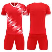 Football Suit Men'S Children'S Adult Student Game Training Kit Short Sleeve Sports Printed Jerseys Summer Women'S 3XS raudona