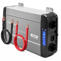 Qoltec Przetwornica napięcia Pure Sine Wave | 12V na 230V | 2000/4000W | UPS BYPASS | LCD | USB | USB-C | Kompatybilna z LiFePO4 GEL AGM