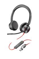 HP Poly „Poly Blackwire 8225 Stereo“ „USB-C“ ausinės + „USB-C/A“ adapteris