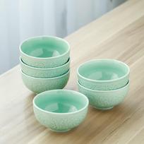 Su Shi Celadon 'Žydinti gerovė' 6 dalių keraminių dubenėlių rinkinys