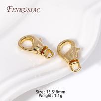 15.5*8MM 18K Gold Plated Metal Lobster Clasps High Quality Bracelet Connect Clasps For Jewelry Making Supplies DIY Accessories 2 Pieces