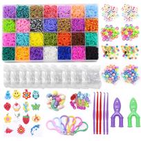 Rainbow Elastic Rubber Bands DIY Bracelet Loom Kit 28 colors