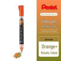 Japan-Inspired Metallic Butterfly Gradient Brush Pen - Glitter Soft Tip Dual Color Liner