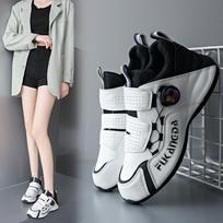 Women's Shoes Spinning Buckle Sports Shoes Microfiber Leather Casual Shoes Size 35-40 40 raudona