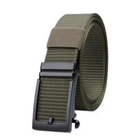 Men's Tactical Canvas Belt with Toothless Alloy Automatic Buckle 125 cm gray