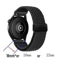 18/20/22MM Magnetic Buckle Braided Nylon Strap for Garmin Watch 18mm