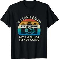Vintage Camera T-Shirt - Retro Hipster T-Shirt S juoda