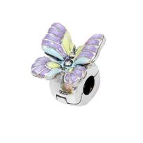 Beautiful Butterfly Bead Clip,Nightlight Firefly Pendant 925 Silver Suitable Original Bracelet DIY Accessories Exquisite Jewelry gray