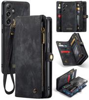 S24FE Daugiafunkcis Piniginės Telefono Dėklas Skirtas Samsung Galaxy S24 FE Nuimamas Magnetinis Atverčiamas Dangtelis Skirtas Galaxy S24FE Kortelėms Coque For Galaxy S24 FE juoda