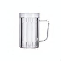 100 vnt. 500 ml Storas Alaus Puodelis Didelės Talpos Puodelis su Rankena Atsparus Dūžiams Skaidrus Bokalas 500ML white
