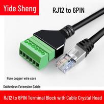 RJ12 į 6 PIN litavimo nereikalaujantis gnybtų adapterio laidas 2m