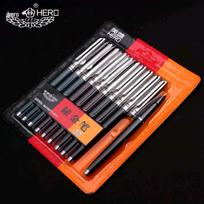 Hero Pen 007: Classic Retro Bulb-Filler Fountain Pen with Hidden Nib for Teachers and Students Writing Practice 0.38mm nib