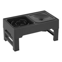 Elevated Dog Bowls with Stand Rods Pet Cat Raised Double Food Bowls Water Dishes Puppy Pets Feeder Adjustable Drinking Bowl juoda