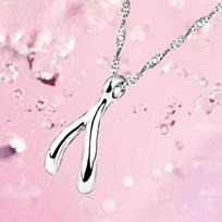 925 Sterling Silver Herringbone Pendant Wish Bone Necklace Same Love Token Korean Fashion Silver Jewelry Ornament 925 white
