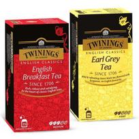 Twinings juodosios arbatos itin taupus rinkinys (Angliški pusryčiai 25 maišeliai + Earl Grey 25 maišeliai) - 100 Gm