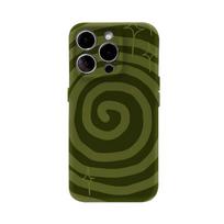 Green Spiral Phone Case for IPhone 17AIR 16E 16 15 14 13 12 11 17 Pro Max Plus Double-layer Back Cover IPHONE17PROMAX