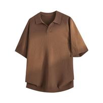 Nude Skin Feeling Cool Silk Breathable Fashionable Knitted POLO Short Sleeves 2XL